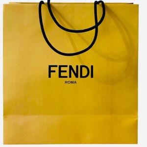 FENDI Roma, Yellow Shopping Bag with Black Accents, New